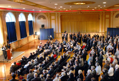undreds gather in the U.S. Government Printing Office's Harding Hall for the swearing in of the nation's 25th Public Printer, Robert C. Tapella. The event took place on November 6, 2007 in Washington D.C.