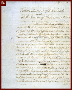 George Washington's first inaugural address, April 30, 1789