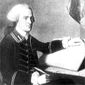 Painting of John Hancock about to sign a document