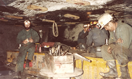 Miners having lunch.