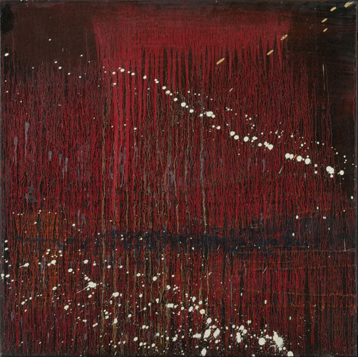 Image: Pat Steir, American, born 1940 Red Cascade, 1996–97 oil on canvas, 30 1/8 x 30 1/8 in. Dorothy and Herbert Vogel Collection