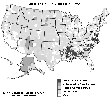 Nonmetro Minority Counties, 1990