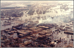 Ariel photo of Grand Forks flooding