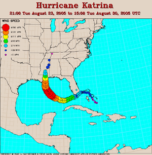Map of Katrina's Track