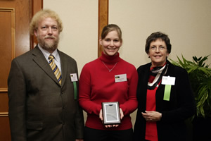 Ross, left, and McGee, right, posed with Best Oral Presentation winner Jacquelyn Bower