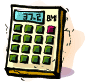 Cartoon-like image of a calculator