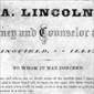 Lincoln's 'business card' (front)