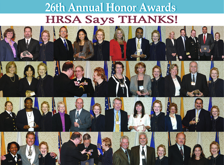 Employees receive awards at the 26th Annual Honor Awards Ceremony. HRSA says thanks!