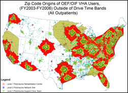 Zip Code Origins of OEF/OIF VHA Users, (FY2003-FY2006)