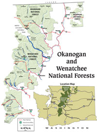 Okanogan and Wenatchee National Forests Map