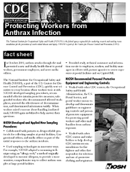 cover page - Protecting workers from Anthrax Infection