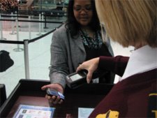 Photo of a new scanner being used at an airport