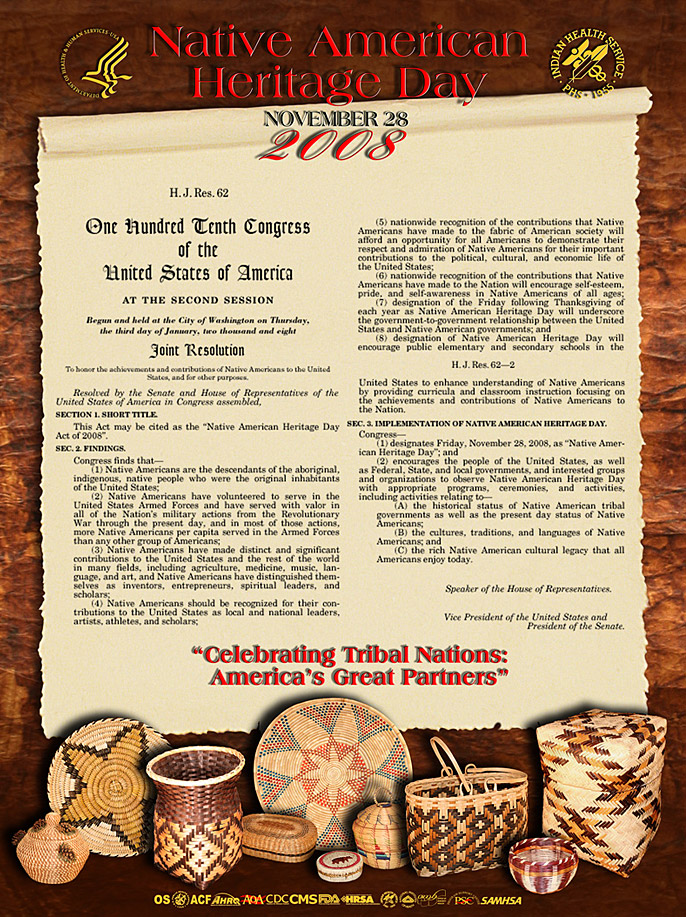 Native American Heritage Day November 28, 2008 Poster