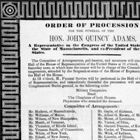 Order of the funeral procession for John Quincy Adams