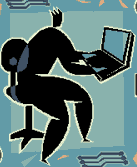figure at computer desk