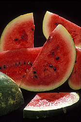 Photo: ripe watermelon slices.