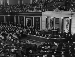 Photograph of DDE delivering the 1954 State of the Union Address