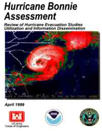[graphic of cover of report-Hurricane Bonnie Assessment: Review of Hurricane Evacuation Studies Utilization and Information Dissemination]