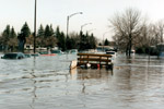 Photo of street submerged by flood waters