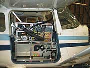Starboard view of aerosol instrument used to take atmospheric measurements