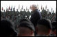 Vice President Dick Cheney stands amidst some 8,500 troops, Wednesday, October 4, 2006, during a rally at Fort Hood, Texas. Fort Hood is the largest active duty armored post in the United States Armed Services and supports two full armored divisions, the 1st Cavalry Division and 4th Infantry Division (Mechanized). White House photo by David Bohrer