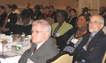 Participants at the 2008 OPR All Hands Meeting listen to Dr. Duke's opening remarks.
