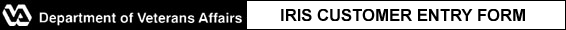 IRIS Customer Entry Form Banner