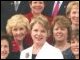 Secretary Spellings stands with teachers during the 2005 National and State Teachers of the Year announcement.