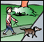 Image of woman walking dog