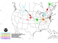 Day 1-3 forecast of surface low tracks associated with significant winter weather