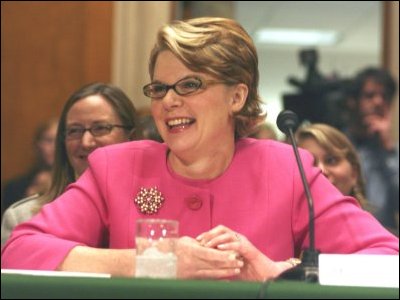U.S. Education Secretary designate Margaret Spellings testifies at her Senate confirmation hearing (January 6, 2005).