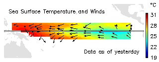 Latest wind and sea surfact temperature