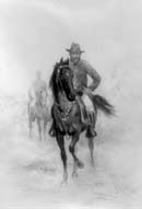 Ulysses S. Grant, with cigar, on horseback