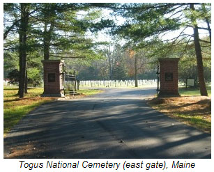 Togus National Cemetery (east gate) Maine