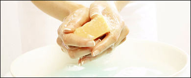 Photo: Wahing hands with soap and water