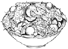 Drawing of a bowl of salad.