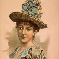 Woman Wearing Large Blue Hat