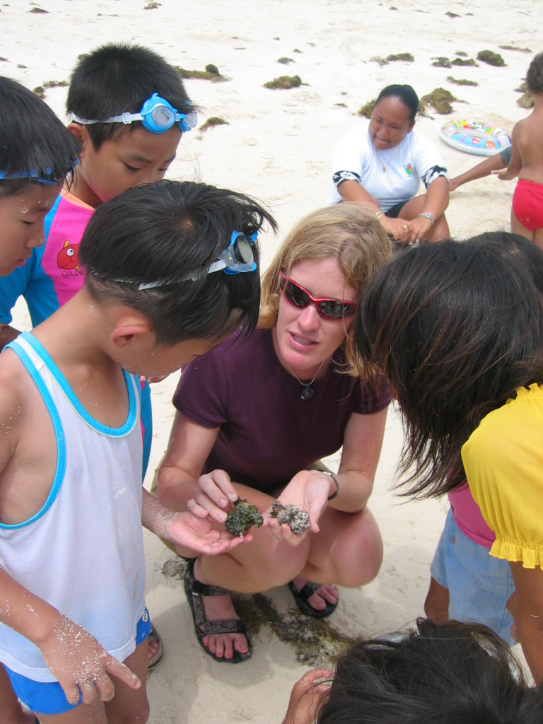 2003-2005 Coral Ree Management Fellow for the Commonwealth of the Northern Marianas islands conducts a children's marine education program.
