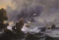 image of Ships in Distress off a Rocky Coast