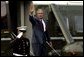 President George W. Bush waves from Marine One upon his departure to Pensacola, Fla., on the South Lawn Tuesday, August 10, 2004. White House photo by Joyce Naltchayan.