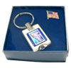 Greetings from America Key Chain & Flag Pin