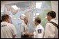 President George W. Bush meets with public safety personnel at the Charlotte County Emergency Operations Center in Punta Gorda, Fla., Sunday, Aug. 15, 2004. White House photo by Eric Draper.