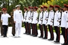 U.S. Navy Adm. Mike Mullen, center, chairman of the Joint Chiefs of Staff, reviews the Singapore armed forces during a welcoming ceremony at Istana, the official presidential residence, May 29, 2008. Singapore is Mullen's second stop on an eight-day tour visiting Asian-Pacific nations and attending the 2008 Shangri-La Dialogue hosted by the island nation.