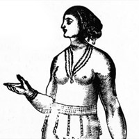 A drawing of a female Carib Indian