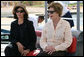 Mrs. Laura Bush sits with Ms. Hilda Arellano, USAID Cairo Mission Director, as they prepare to launch out on a Challenger Boat Tour Saturday, May 17, 2008, off the coast of Sharm El Sheikh, Egypt. White House photo by Shealah Craighead