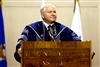 Defense Secretary Robert M. Gates addresses the audience and graduating cadets during the Virginia Military Institute Graduation ceremony in Lexington, Va., May 16, 2008.  
