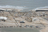 Devastation of Bolivar Peninsula, Texas, following Hurricane Ike. 