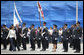 President George W. Bush and Dalia Itzik, Speaker of the Knesset, review the Knesset Guard of Honor Thursday, May 15, 2008, during the arrival ceremony for President and Mrs. Laura Bush at the Israel Parliament in Jerusalem. White House photo by Shealah Craighead