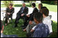 President George W. Bush and Mrs. Laura Bush participate in a roundtable discussion with a group of youths at the Bible Lands Museum Jerusalem Friday, May 16, 2008. Young leaders interested in fostering peace in their country, the youths represented cross cultures, including Jews, Israel Arabs, Palestinians and an immigrant from Ethiopia. White House photo by Joyce N. Boghosian