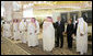 President George W. Bush and Mrs. Laura Bush are greeted by the Saudi delegation as they stand with King Abdullah bin Abdulaziz during arrival ceremonies Friday, May 16, 2008, at Riyadh-King Khaled International Airport in Riyadh. White House photo by Chris Greenberg